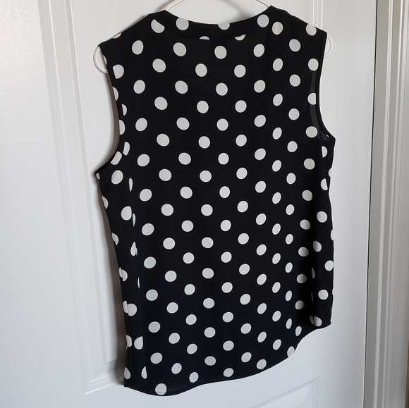 Anne Klein Polka Dot U-Neck Blouse - Picture 7 of 11